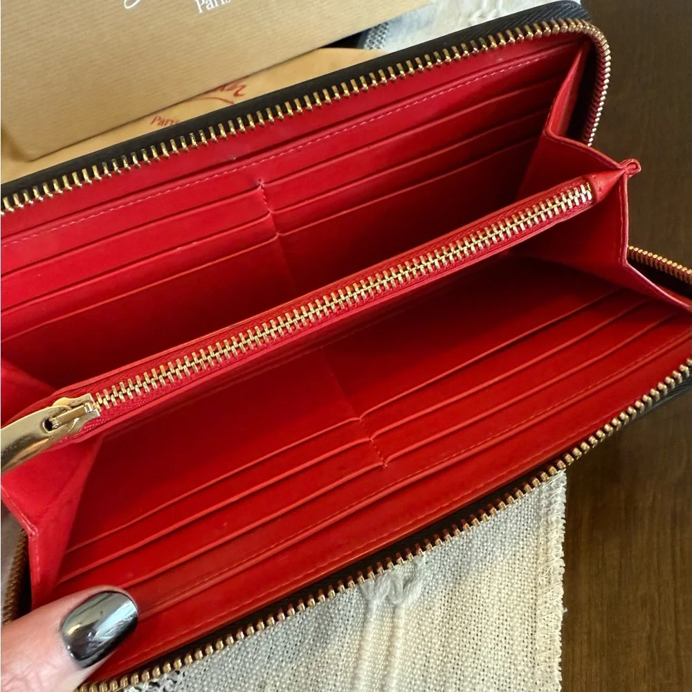 Christian Louboutin Panettone Wallet w/ Studs & Faux Pearls